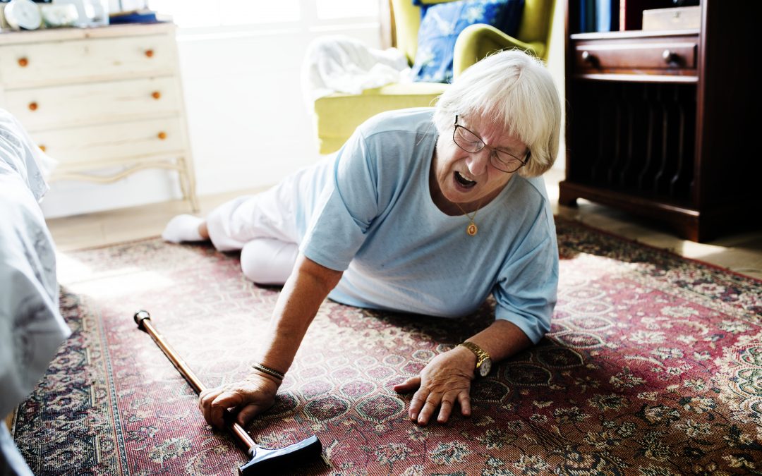 elderly woman fell on the floor